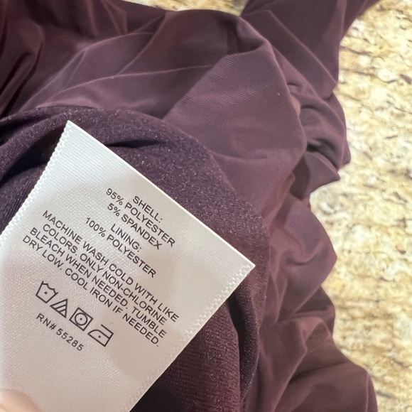 Express Ruched Mock Neck Strong Shoulder Back Cutout Mini Purple Dress Small - Picture 6 of 9